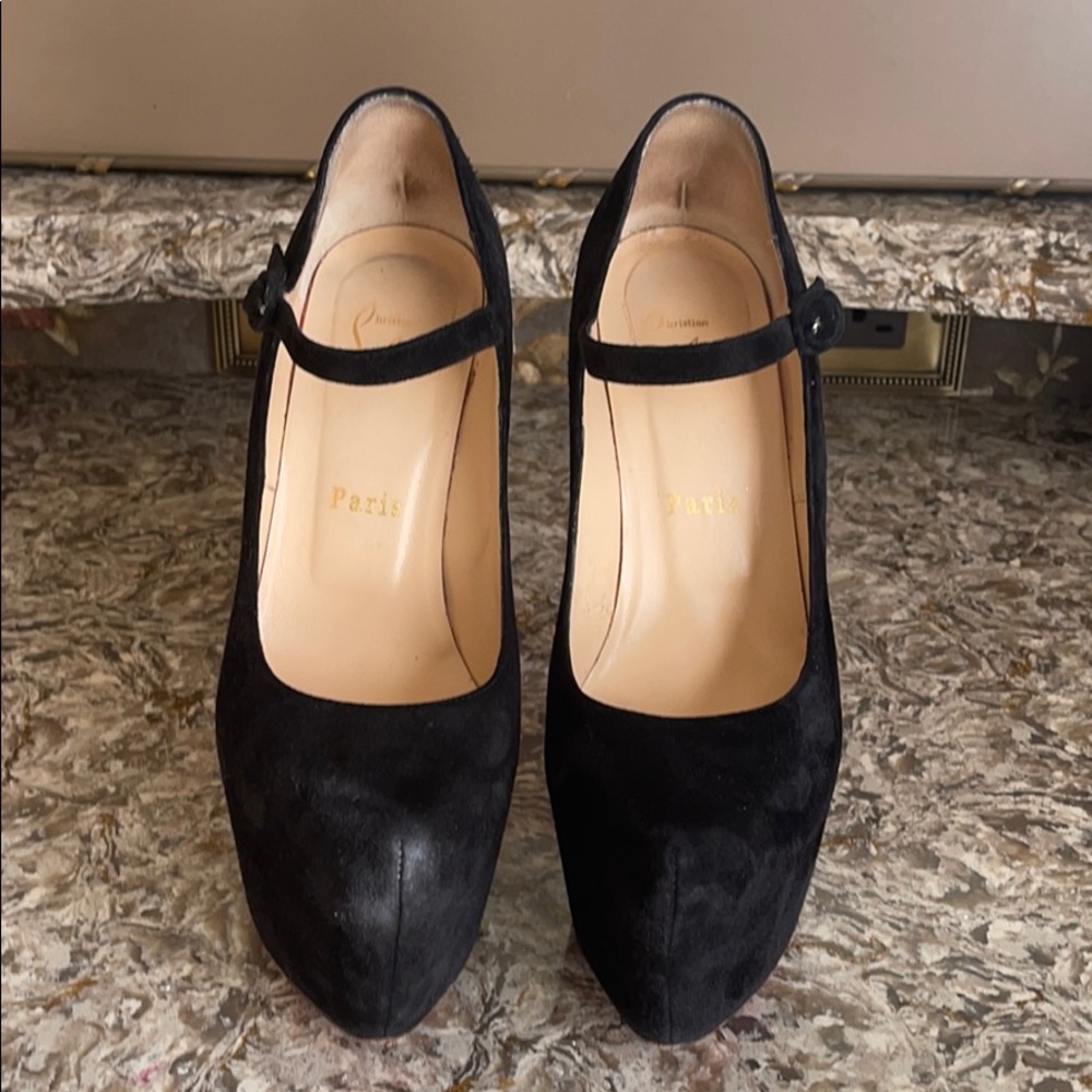 Christian Louboutin Suede Leather Heels - Picture 2 of 8